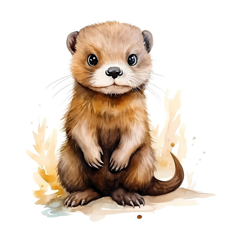 Woodland Baby Otter 1 Fabric Panel