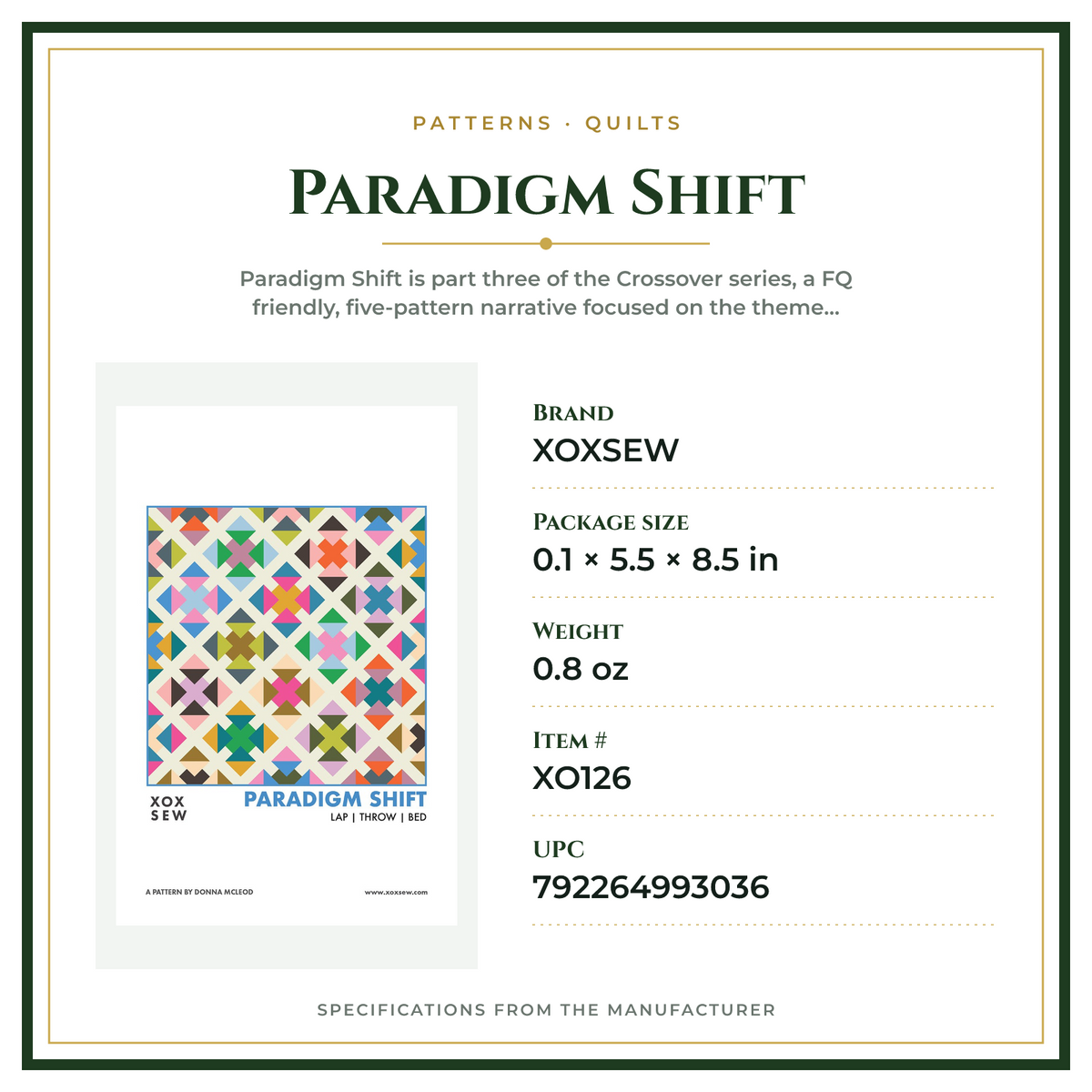 Product Specifications – Paradigm Shift