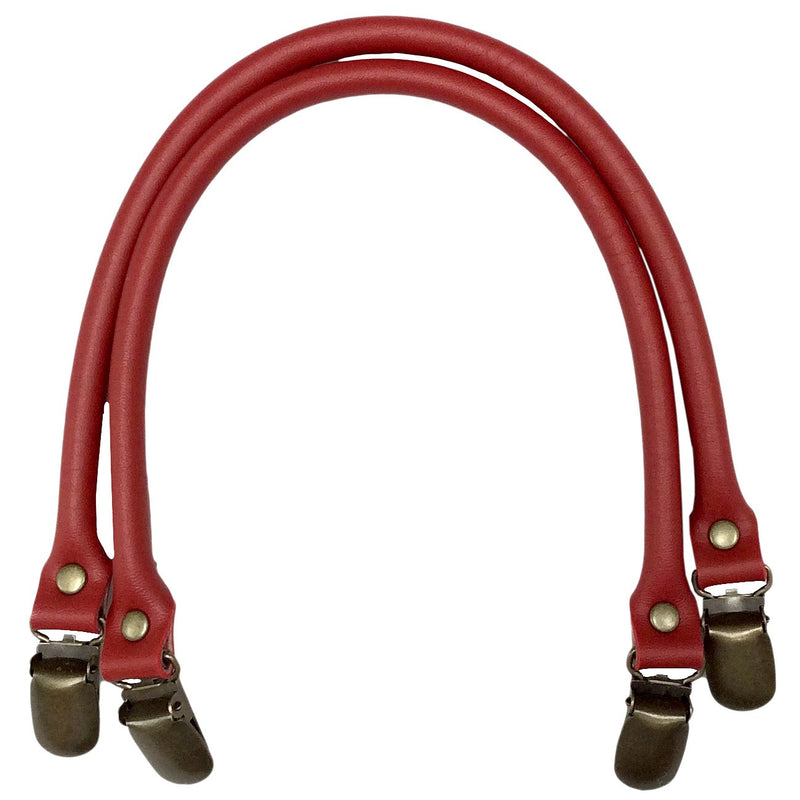Leather Like 16in Purse Handles Red