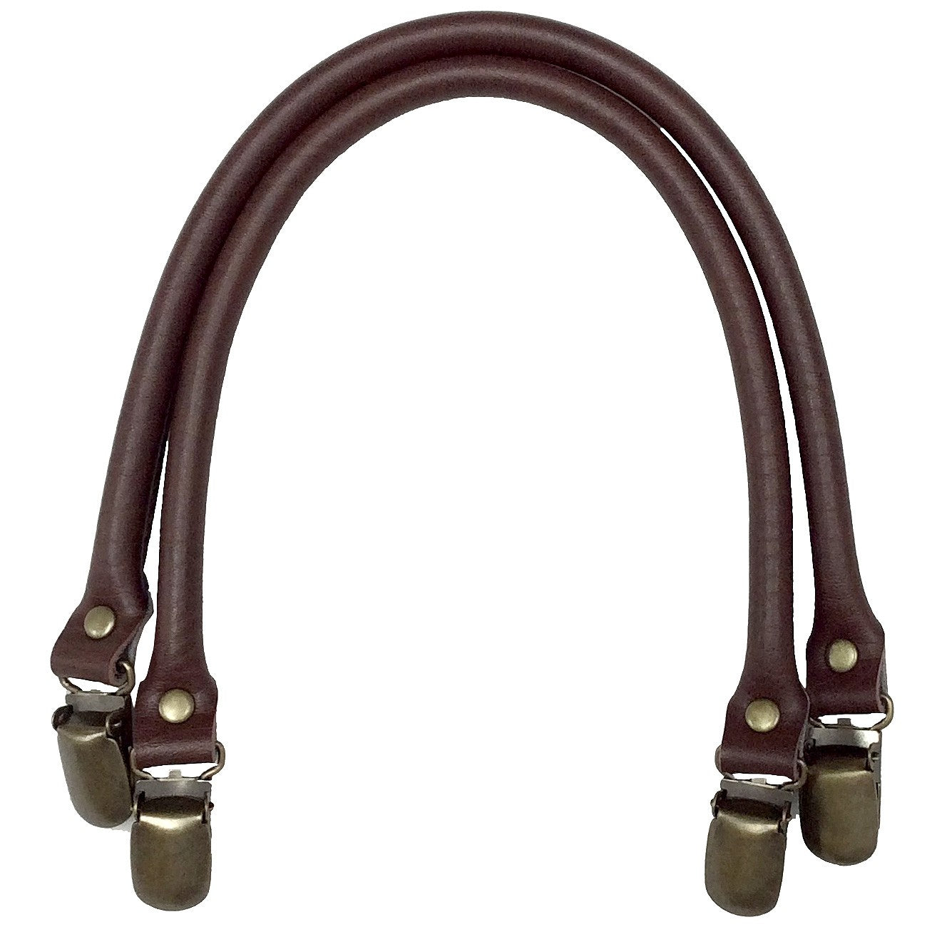 Leather Like 16in Purse Handles Dark Brown