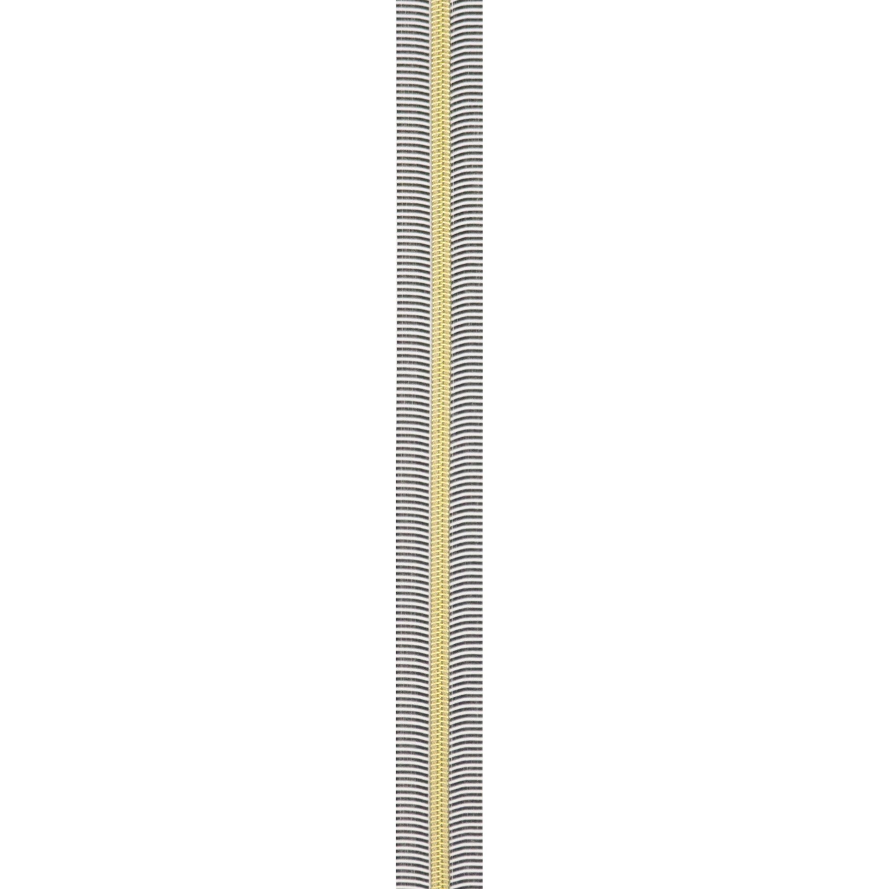 Black/White 5 Nylon Gold Coil Zippers