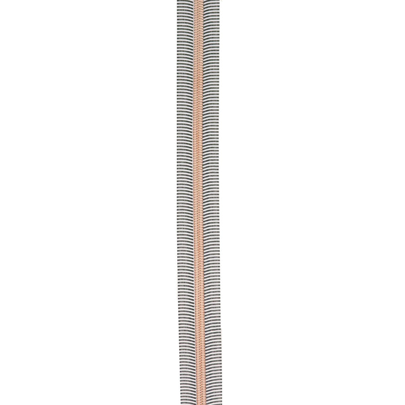 Black/White 5 Nylon Rose Gold Coil Zippers