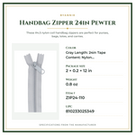 Product Specifications – Handbag Zipper 24in Pewter