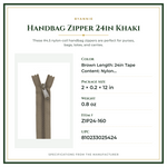 Product Specifications – Handbag Zipper 24in Khaki