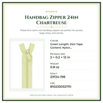 Product Specifications – Handbag Zipper 24in Chartreuse