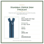 Product Specifications – Handbag Zipper 24in Twilight
