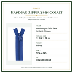 Product Specifications – Handbag Zipper 24in Cobalt