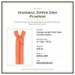 Product Specifications – Handbag Zipper 24in Pumpkin
