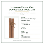 Product Specifications – Handbag Zipper 30in Double-slide Rockslide