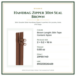 Product Specifications – Handbag Zipper 30in Seal Brown