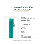 Product Specifications – Handbag Zipper 30in Emerald Green
