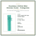 Product Specifications – Handbag Zipper 30in Double-Slide - Turquoise