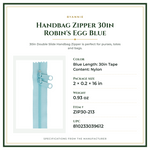 Product Specifications – Handbag Zipper 30in Robin's Egg Blue