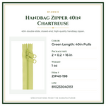 Product Specifications – Handbag Zipper 40in Chartreuse