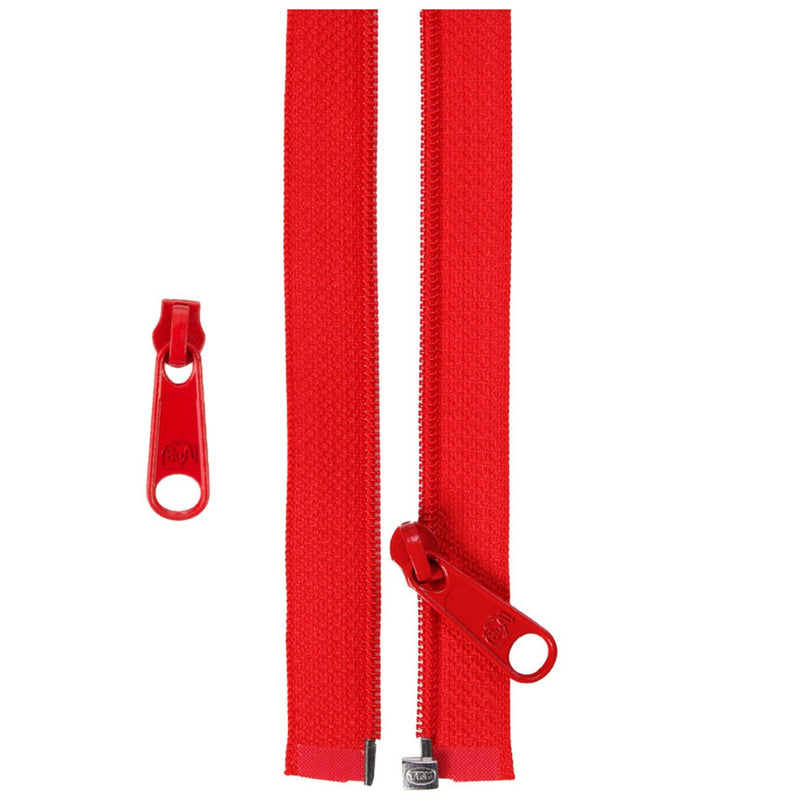 50in Separating Zipper and Extra Slide Atom Red