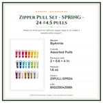 Product Specifications – Zipper Pull Set - SPRING - 24 #4.5 pulls