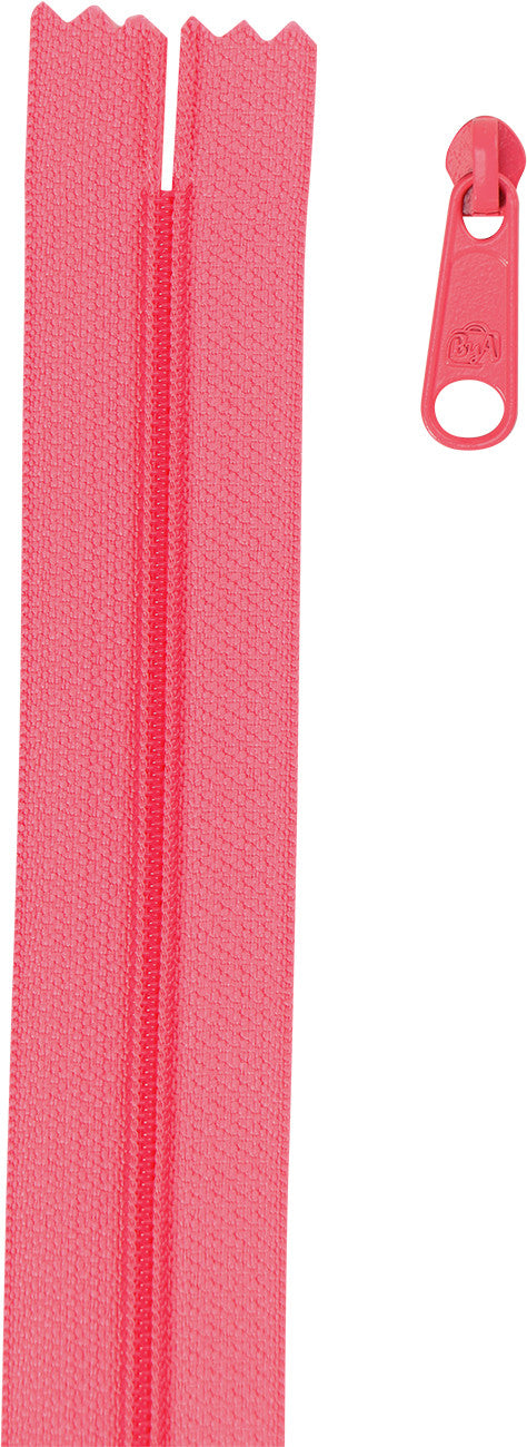 4 yards of 16mm #4.5 zipper chain and 16 Extra-Large Coordinated Pulls Coral