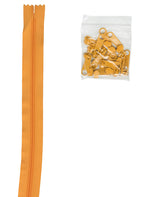 4 yards of 16mm #4.5 Zipper Chain and 16 Ex-Large Papaya