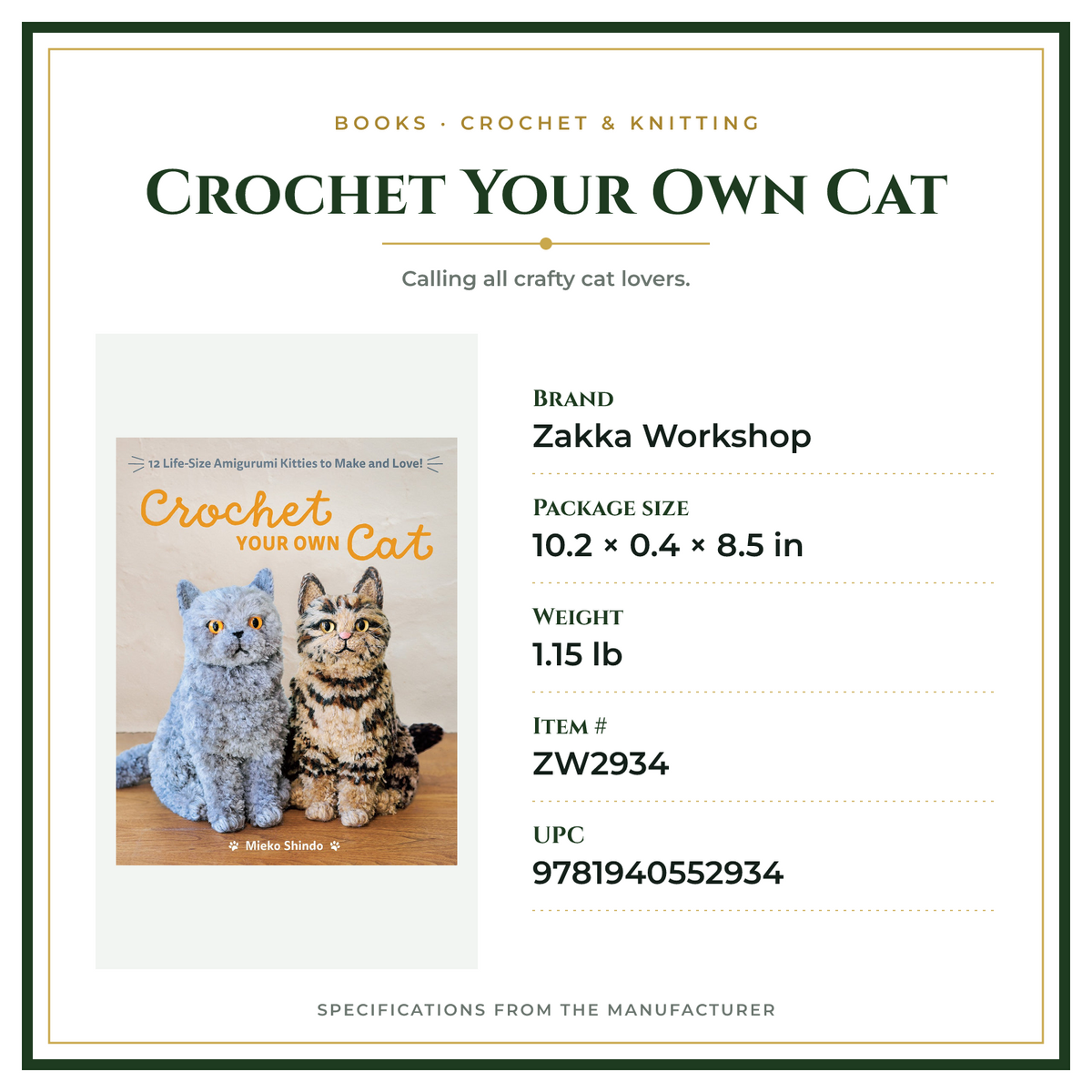 Product Specifications – Crochet Your Own Cat