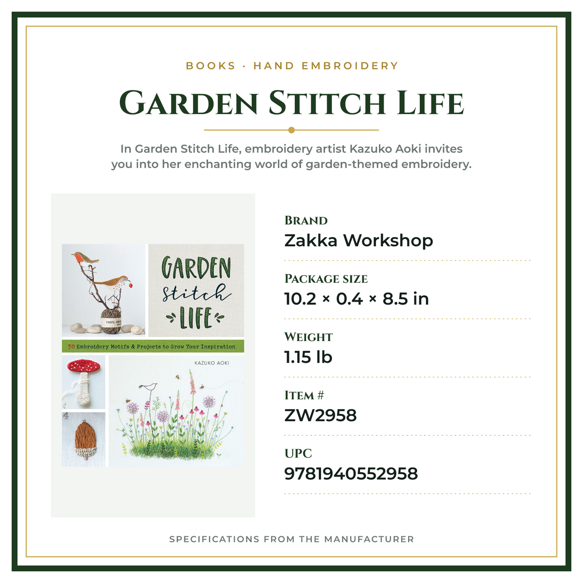 Product Specifications – Garden Stitch Life