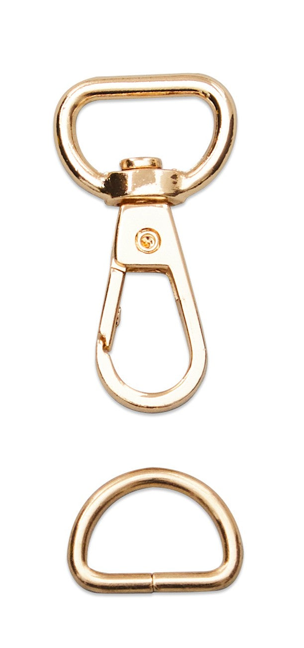 Rose Gold Swivel Hook & D-Ring Set