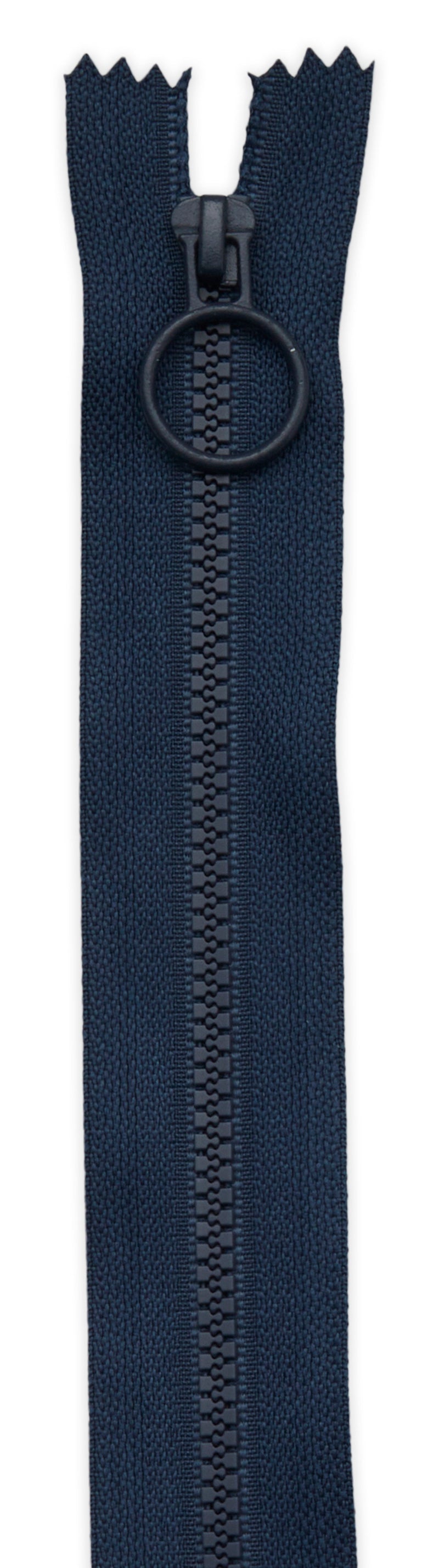 9in Navy Hoop Pull Zipper 2pk
