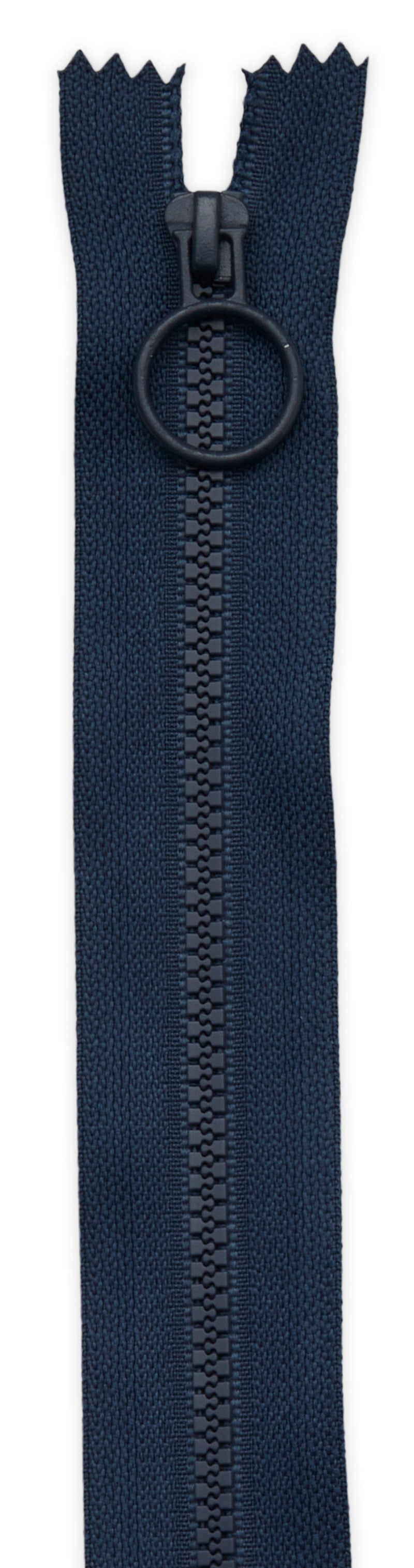 16in Navy Hoop Pull Zipper 2pk