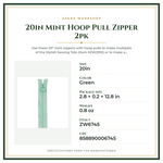 Product Specifications – 20in Mint Hoop Pull Zipper 2pk