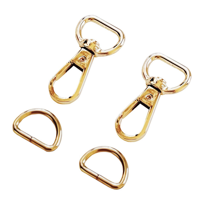 Rose Gold 1/2in Swivel Hook & D-Ring 2pk