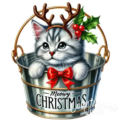 Meowy Christmas Fabric Panel 21