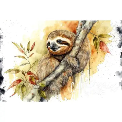 Abstract Sloth Panel 24in x 16in