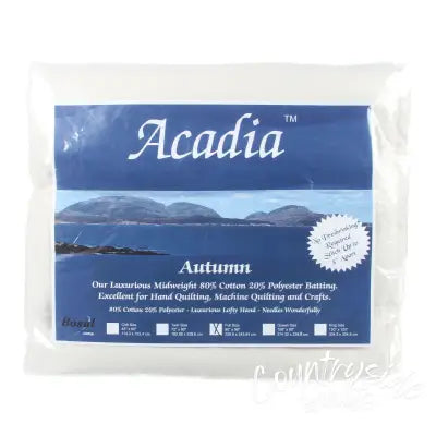 Acadia Premium 80% Cotton 20% Polyester Batting 4oz 90in x 96in