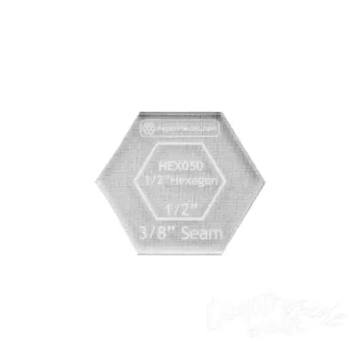 Acrylic Fabric Cutting Template for 1/2in Hexagon