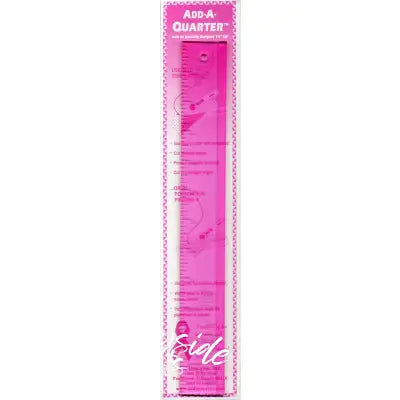 Add A-Quarter Ruler 1 1/2in x 12in Pink For Breast Cancer Awareness