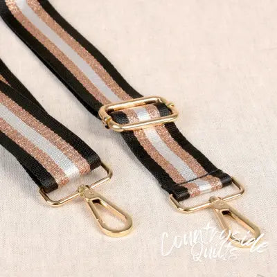 Adjustable Shoulder Strap Black Gold White