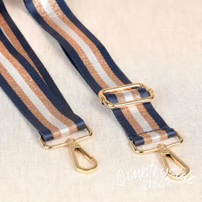 Adjustable Shoulder Strap Navy Gold White