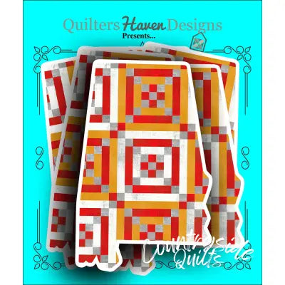 Alabama Quilt Sticker 6pk