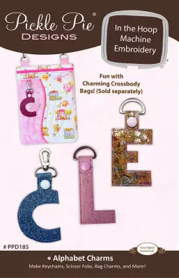 Alphabet Charms Machine Embroidery Design Set