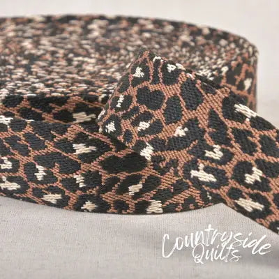 Animal Print Webbing Jaguar Tan 1-1/2in x 16yds