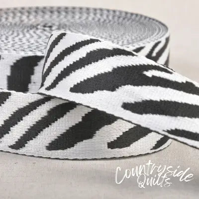 Animal Print Webbing Zebra 1-1/2in x 16yds