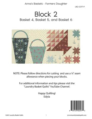 Anna's Baskets - Farmers Daughter Block 2 Pattern