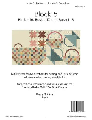 Anna's Baskets - Farmers Daughter Block 6 Pattern