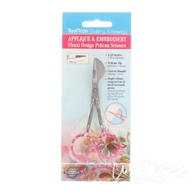 Applique & Embroidery Pelican Scissors With Floral Design