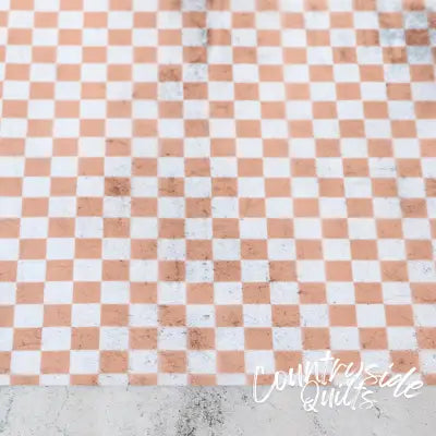 Apricot Checkerboard Vinyl 1/2yd