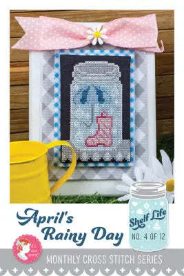 April's Rainy Day Shelf Life Cross Stitch Pattern