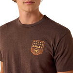 Ariat Mens Patriotic Badge Short Sleeve Shirt, 100% Cotton Unisex Top