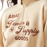 Ariat Women's "Denim & Supply" 1/2 Zip Sweatshirt – Midweight Fleece Casual Pullover