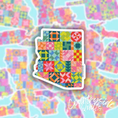 Arizona State Quilt Stickers 6pk