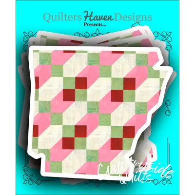 Arkansas Quilt Sticker 6pk
