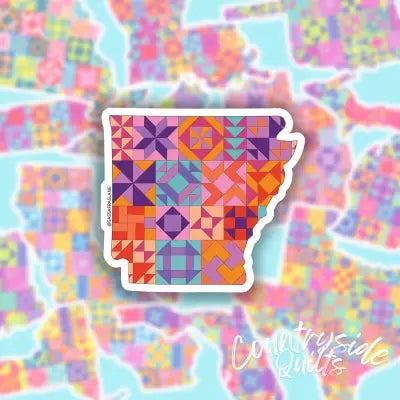 Arkansas State Quilt Stickers 6pk